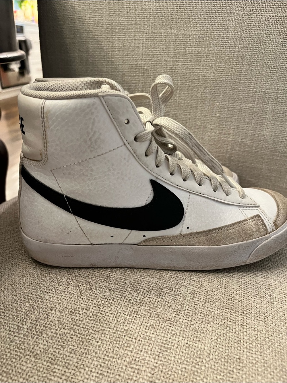Nike White and Black High-Top Sneakers